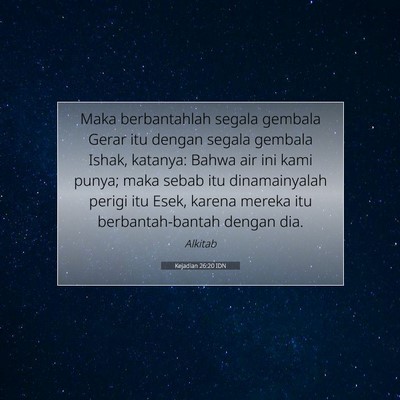 Kejadian 26:20 Ayat Alkitab Dijelaskan