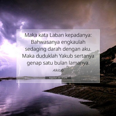 Kejadian 29:14 IDN Gambar Ayat Alkitab
