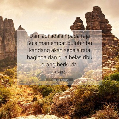 1 Raja-raja 4:26 Ayat Alkitab Dijelaskan