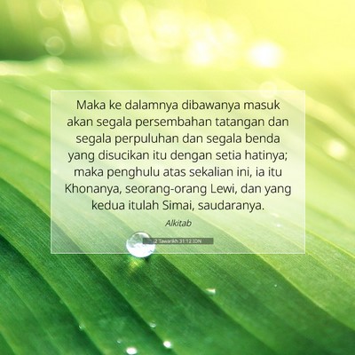 2 Tawarikh 31:12 IDN Gambar Ayat Alkitab
