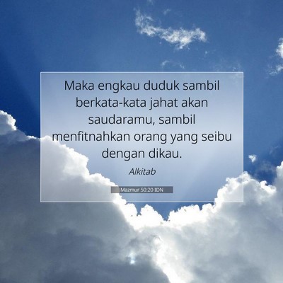Mazmur 50:20 IDN Gambar Ayat Alkitab