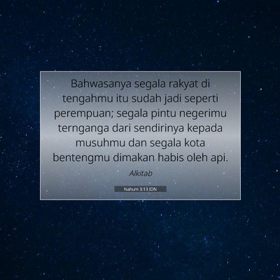 Nahum 3:13 Ayat Alkitab Dijelaskan