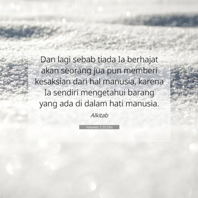 Yohanes 2:25 Ayat Alkitab Dijelaskan
