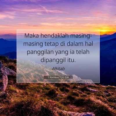 1 Korintus 7:20 IDN Gambar Ayat Alkitab