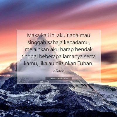1 Korintus 16:7 IDN Gambar Ayat Alkitab